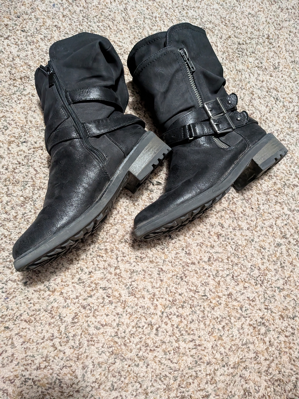 Torrid Black Women's Mid-Calf Buckle Moto Boots